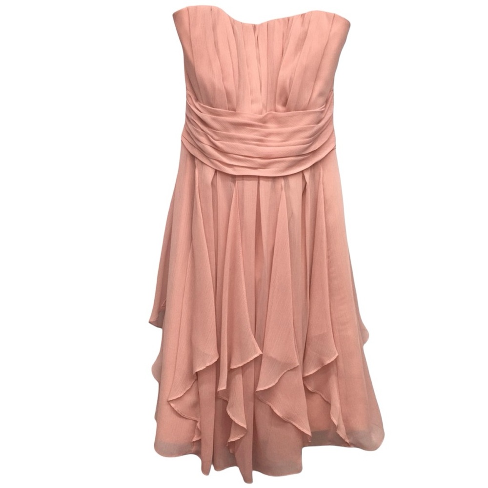 David’s Strapless Chiffon Dusty Blush Pink Prom Dress Size 4